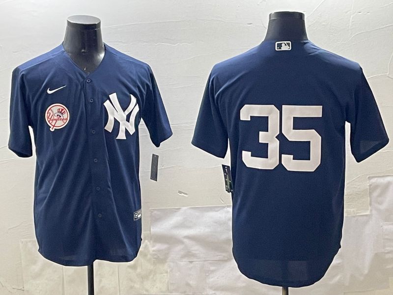 Men New York Yankees #35 No Name Black Game 2025 Nike MLB Jersey style 3164